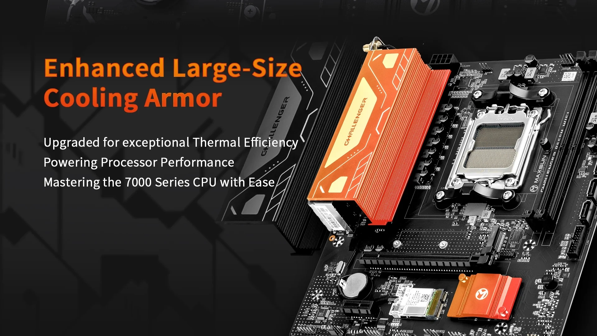 Description Picture 3 of itemMAXSUN-B650M, WiFi, Motherboard AMD B650 Socket AM5 DDR5 128G M.2 USB3.2 6400(OC)MHz 2.5G M-ATX Mainboard for PC Gamer R5 R7 R9