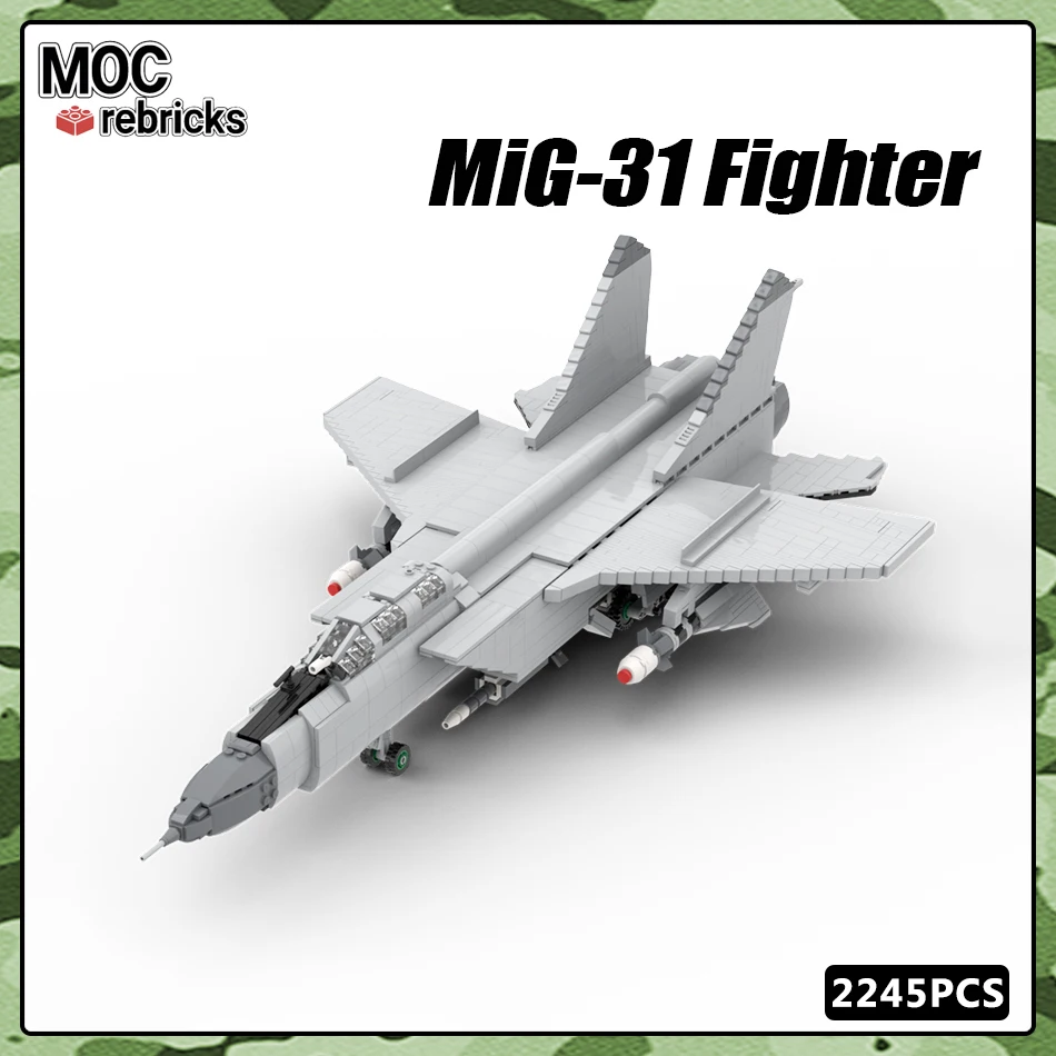 

Вторая мировая война серия военного оружия советские воздушные войска Mig31 перехват самолета MOC строительные блоки модели истребителей кирпичи игрушки подарок для детей