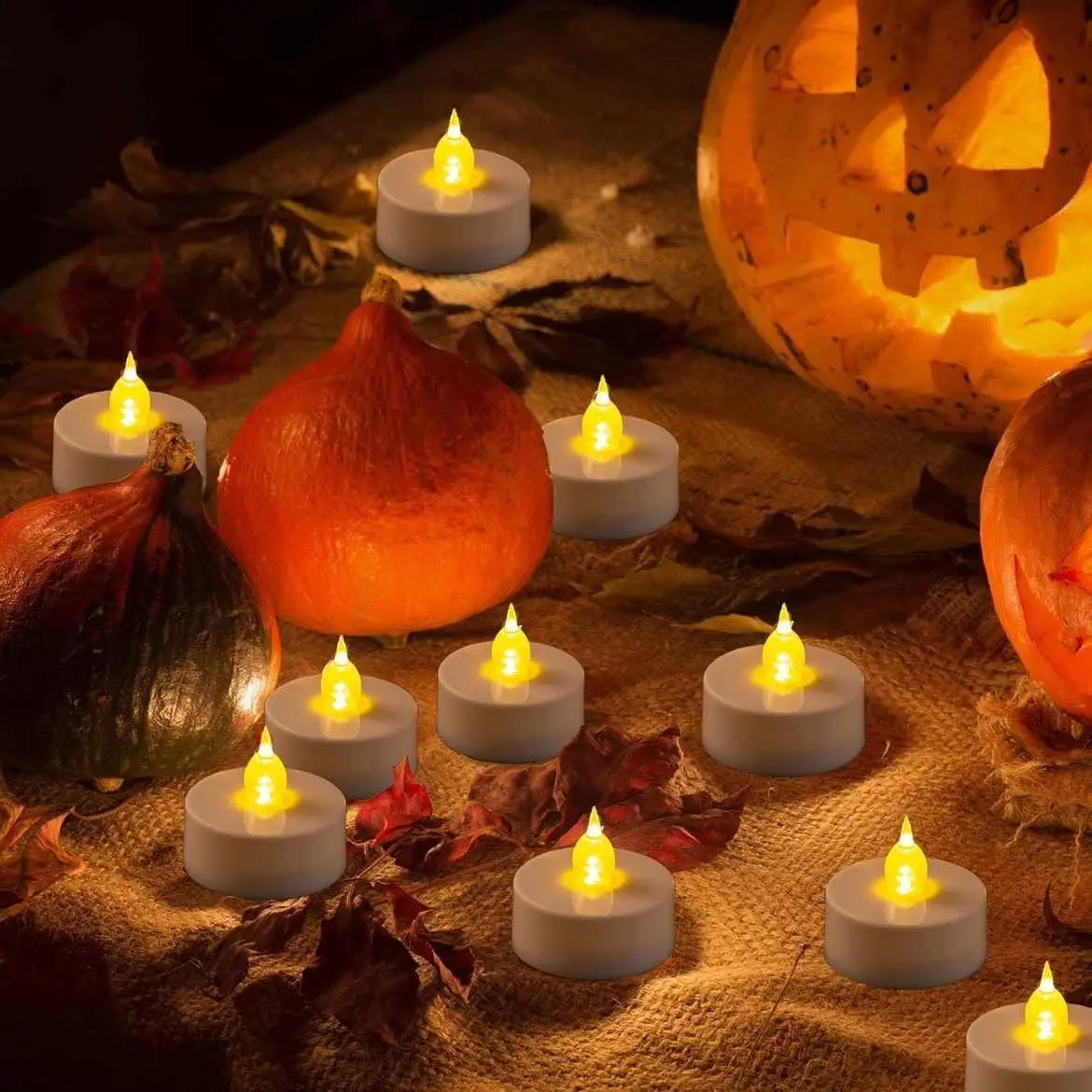 Flameless LED electronic candle, dropping wax tea light, realistic flames, for Christmas Halloween wedding home decor