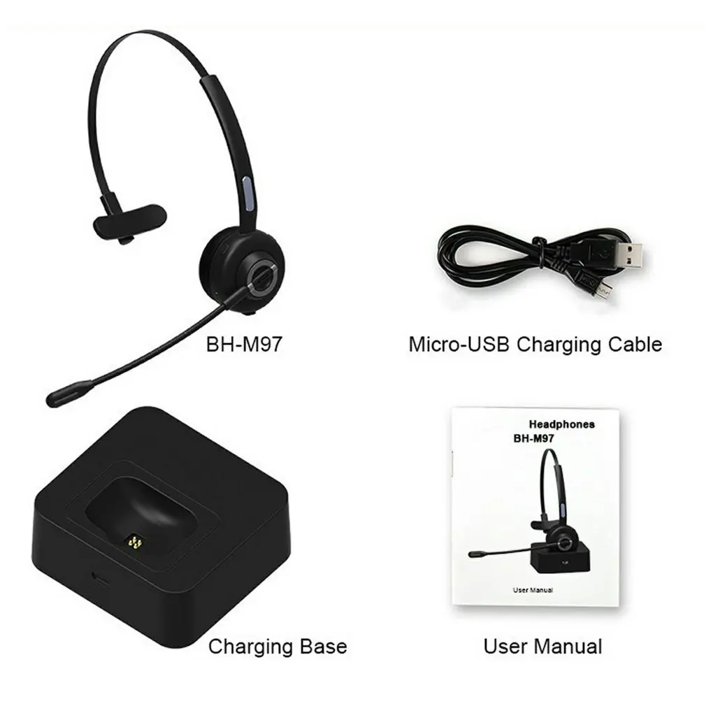 Auriculares Inalámbricos Bluetooth M97 con Micrófono Y Estación De Carga