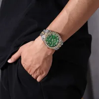 Offre spéciale diamant Bling montre hommes couleur or cadeau de luxe montres à Quartz mâle horloge livraison directe strass calendrier montre-bracelet 2