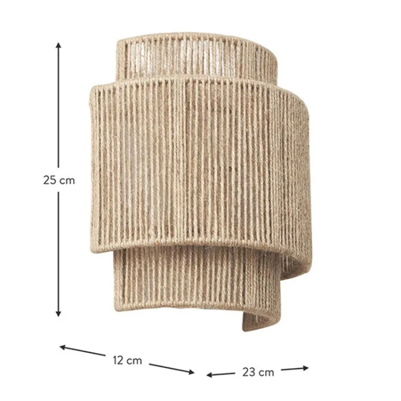 Retro Rattan Wall Lamp 6
