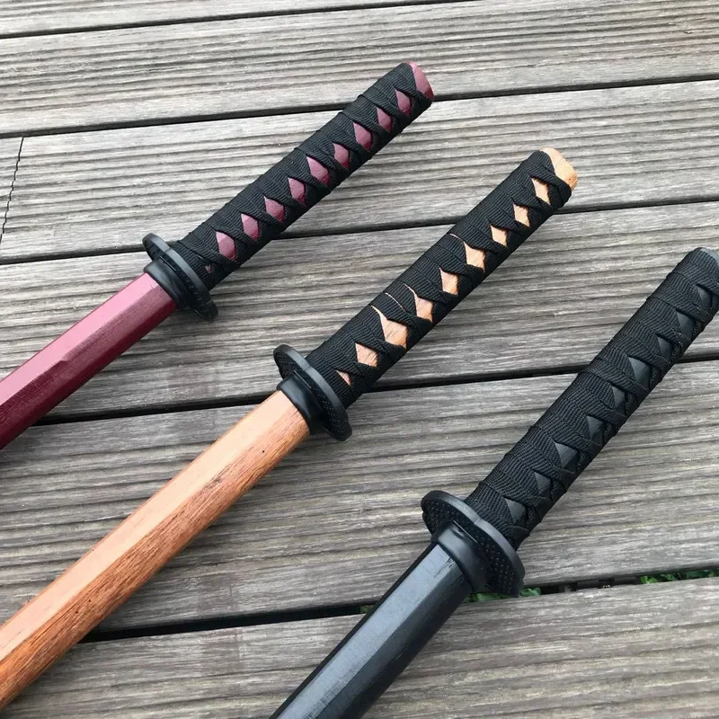 60cm Wood Stick Knife Toy Katana Sword Cosplay Props Personal Collecting Handicraft Children's Sword Toy Aikido Demon Slayer 4