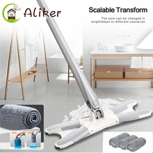 

X Type 360 Cleaning Mop Easy Rotating Mop-microfiber Mop Cloths Replace Hands Free Washing Mop With 3 Reusable And Washable Pad