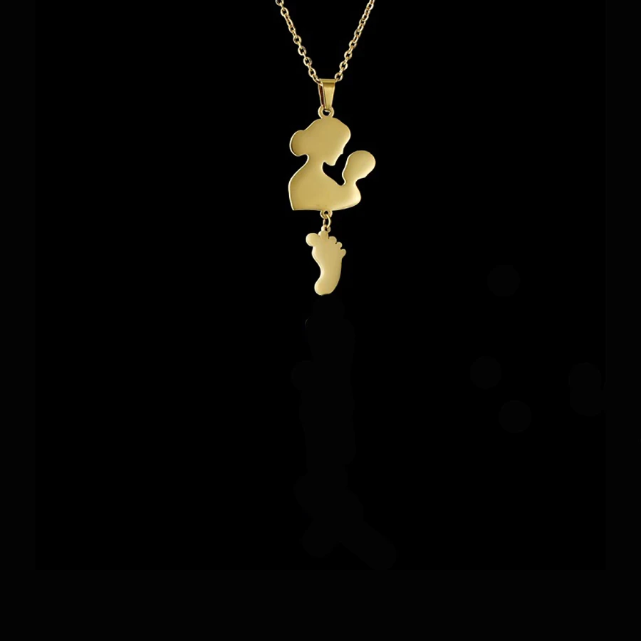 Acheerup-Collier pendentif en acier inoxydable personnalisé pour femmes et enfants, gravure du nom de bébé, bijoux Zinsons on MF ite, cadeau de famille 12