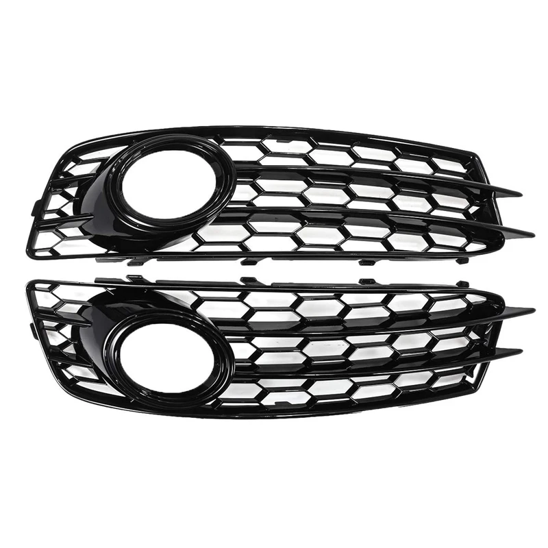 

1 Pair Car Front Bumper Fog Light Mesh Grille Component For A3 8P S-Line 2009-2012 Fog Lamp Honeycomb Grille Covers