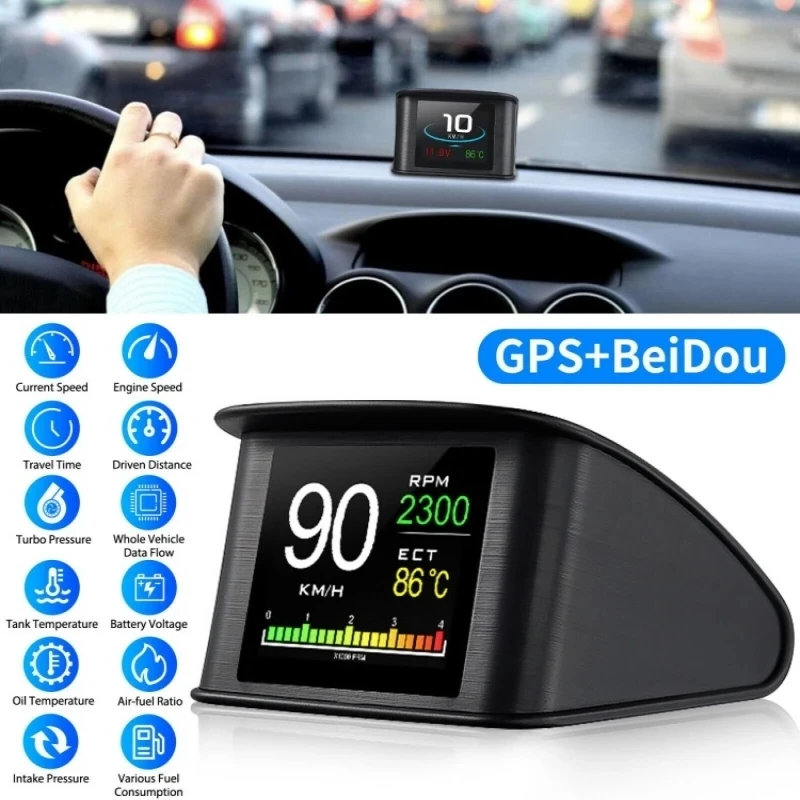 

Автомобильный дисплей T600, цифровой GPS-навигатор OBD2, спидометр, пробег, напряжение и температура