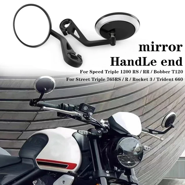 Motorcycle CNC Handlebar Handle Bar Rearview Side Mirrors Bar End Mirror Kit For Street Trident 660 Bobber T120 Daytona 660 675