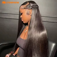 Straight Lace Front Wigs Human Hair 13x4 13x6 HD Lace Frontal Wigs Human Hair 200% Real 34" Straight Human Hair Wigs Pre plucked 1