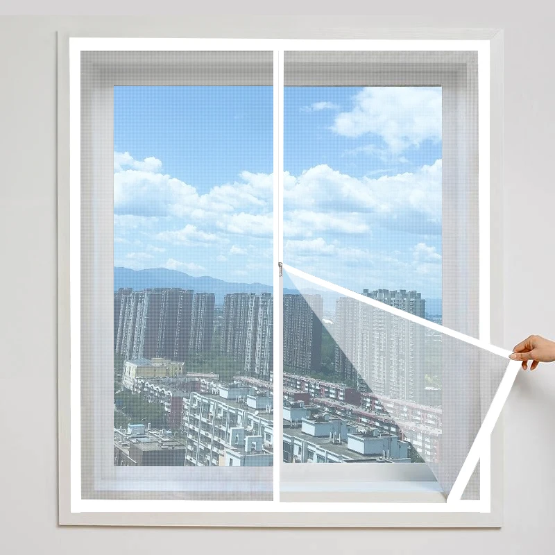 Zippered No-Drill Self-Adhesive Window Screen, Easy Mosquito and Insect Protection for Living Rooms and Bedrooms Zippered No-Drill Self-Adhesive Window Screen, Easy Mosquito and Insect Protection for Living Rooms and Bedrooms