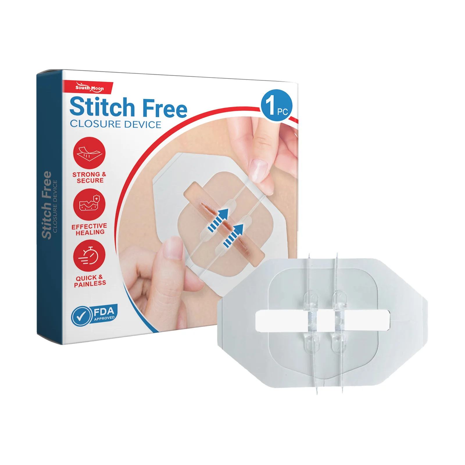 South Moon Portable Wound Closure Patch Painless Suture Zipper Band-Aid Repair Wounds Waterproof Stitch Free Hemostatic Sticker