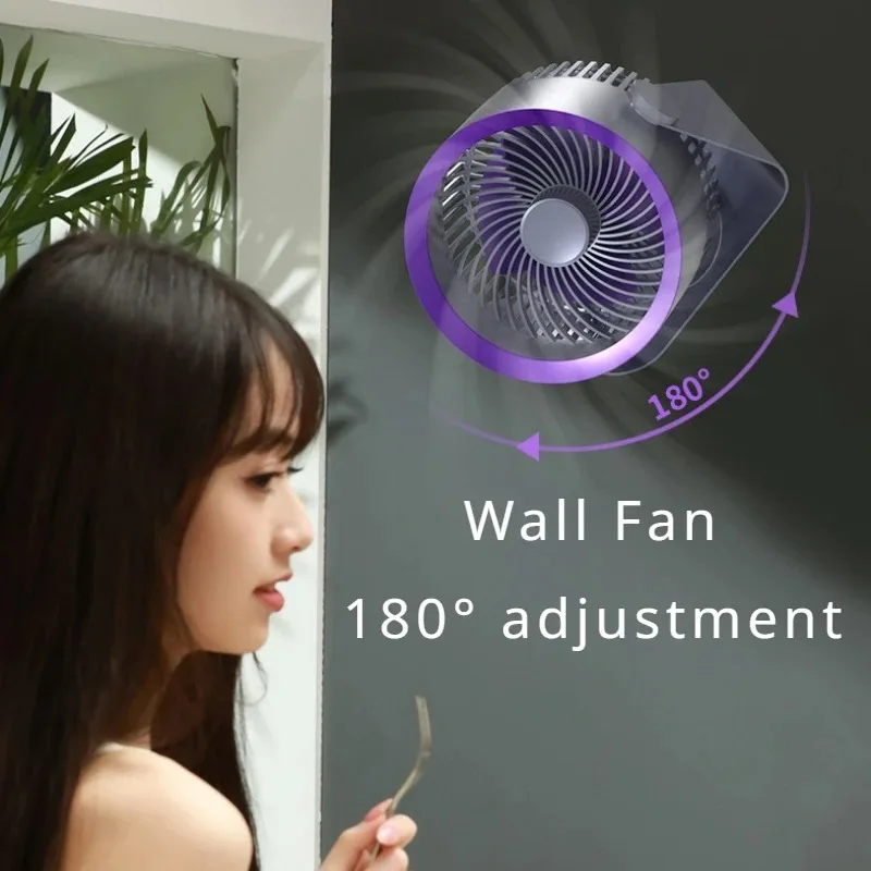 

New Fan Air Circulation Fan Home Desktop Wall Mounted Outdoor Camping USB Charging Silent High Wind Air Conditioning Fan
