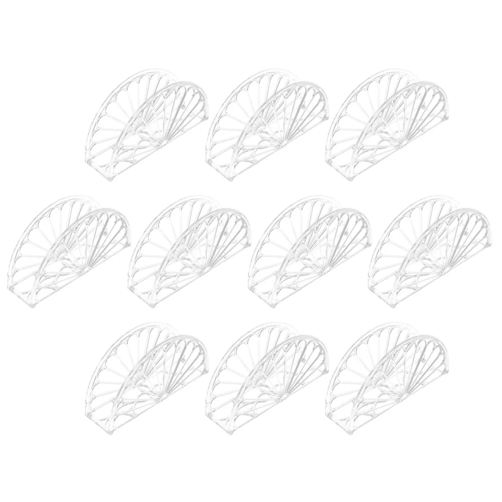 

10Pcs Transparent Napkin Holder Plastic Napkin Stand Napkin Serviette Storage Stand