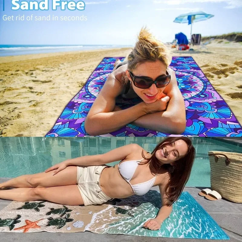 Microfiber Sand Free Beach Towel Thin Quick Fast Dry Super