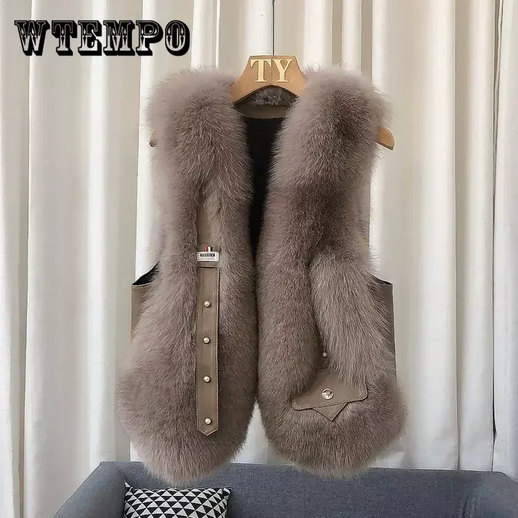 

WTEMPO Women's Fluffy Vest Fur Vest for Girl Sleeveless Faux Fur Coat Fuzzy Chic Sleeveless Jacket Gilet Fur Waistcoat