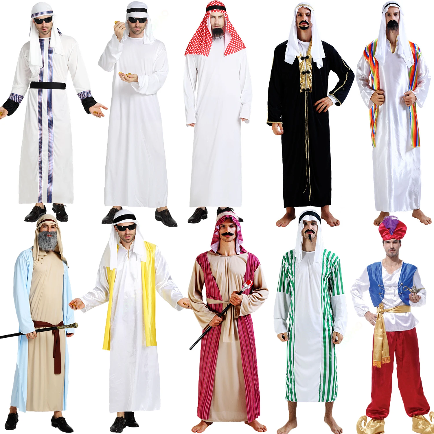 

Men Arabia Arab Sheikh Costume Shepherd Arabian Prince Cosplay for Adult Fantasia Purim Halloween Costumes Fun clothing