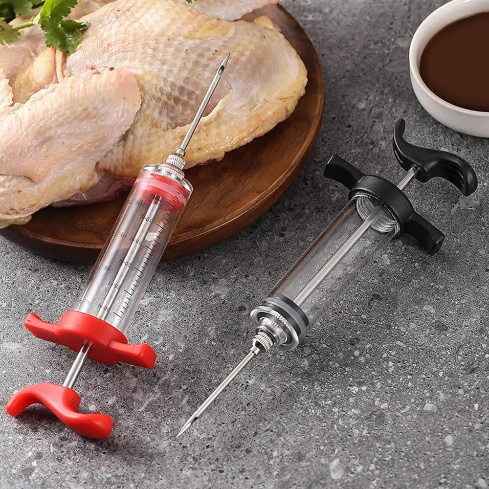 Description Picture 2 of itemBBQ Meat Injector Turkey Baster Syringe Stainless Steel Needle Marinade Injector Turkey Chicken Syringe Sauce Injection BBQ Tool