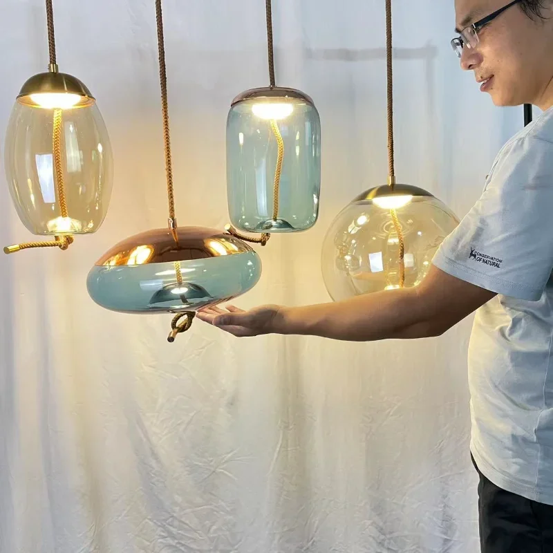 Scandinavian BROKIS Knot Pendant Lights Bedside Nordic Luminaria Glass Lustre Hanging Lamp Luminaire Suspendu Lights AC 85-265v