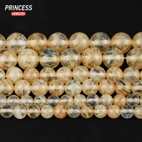 A++ Natural Citrine Yellow Watermelon Quartz Loose Beads for Jewelry Making Bracelet Stone Beads DIY Accessorie 4 6 8 10 12mm 1