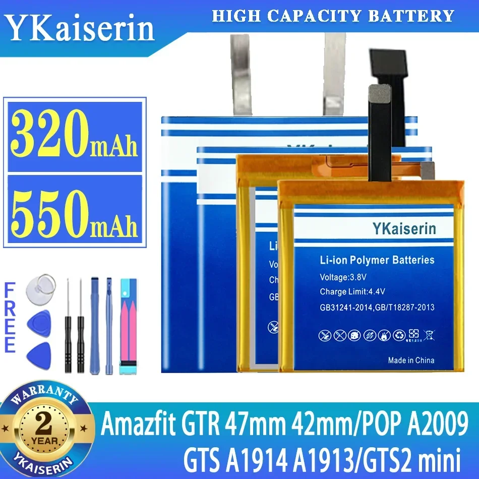 Pl392223H Pl402022H Pl412120V Pl412221H Pl502526V Batteria Per Huami Amazfit Gtr 47Mm 42Mm/Gts A1914 A1913/Gts2 Mini/Pop A2009