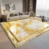 Luxury Golden Abstract Rugs for Living Room Large Size Sofa Area Decoration Carpet Home Bedroom Non-slip Washable Soft Floor Mat 1