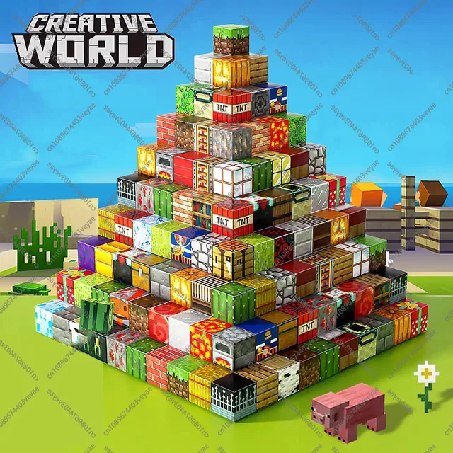 Magnetic Building Blocks Magnet Cube Mine World Set Toy STEM Sensory Montessori Stacking Cubes Construction Set Toy Holiday Gift