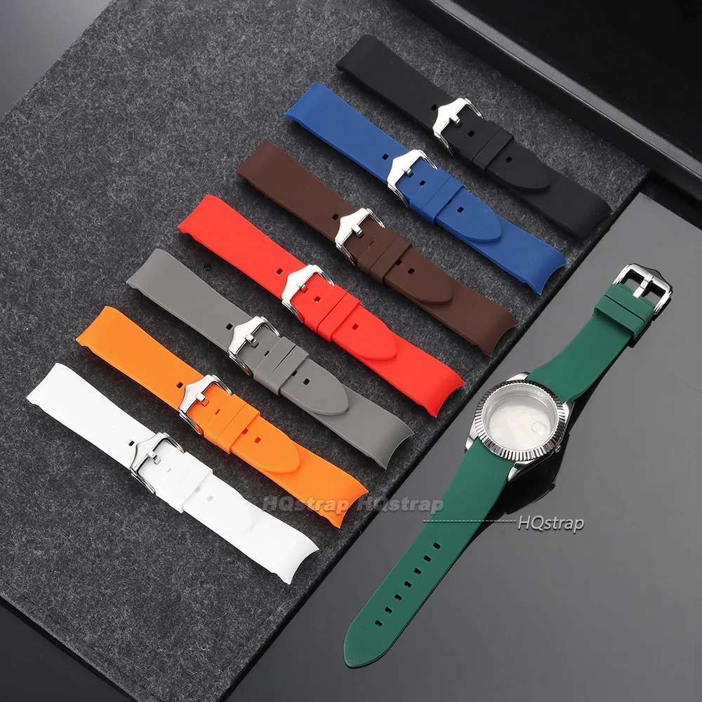 Deluxe Waterproof Sport Silicone Watch Strap - Curved End Wristband Accessory
