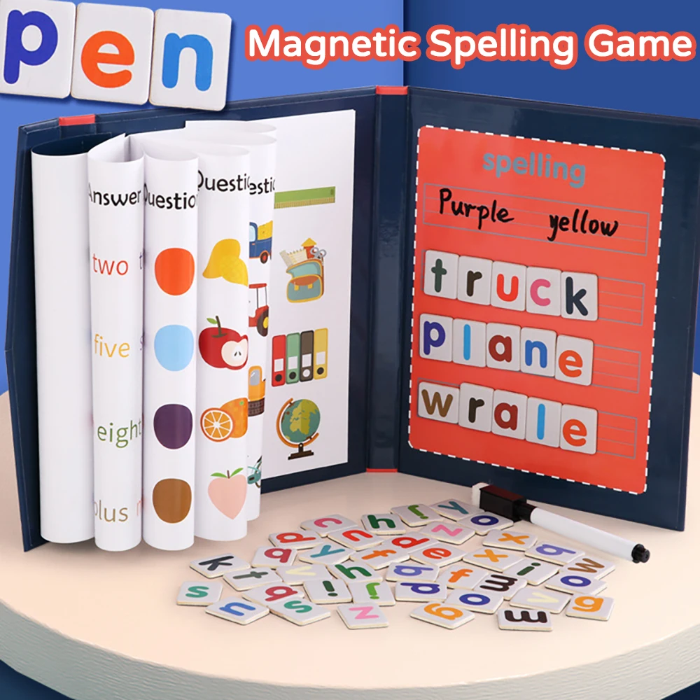 

children Magnetic Spelling Game Early childhood educational toys English Cardboard Puzzle for kids learning toys memory game