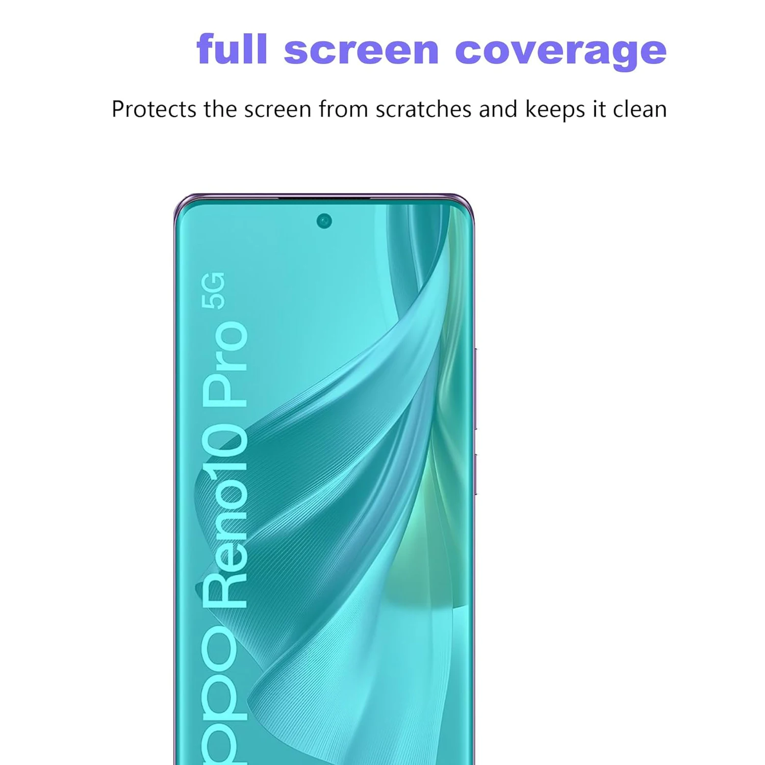 Case for Oppo Reno 10 Pro Global + Tempered Glass Screen Protector  Protective Film,Slim Transparent Blue Protection Case Cover for Oppo Reno  10 Pro