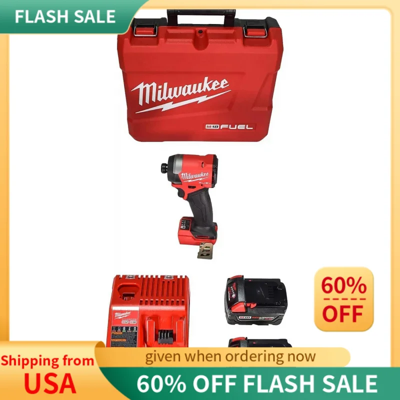 

Milwaukee 2953-22 18V Cordless Brushless 1/4" Hex Impact Driver Kit with (2) 5.0Ah Lithium Ion Batteries, Charger & Tool Cas