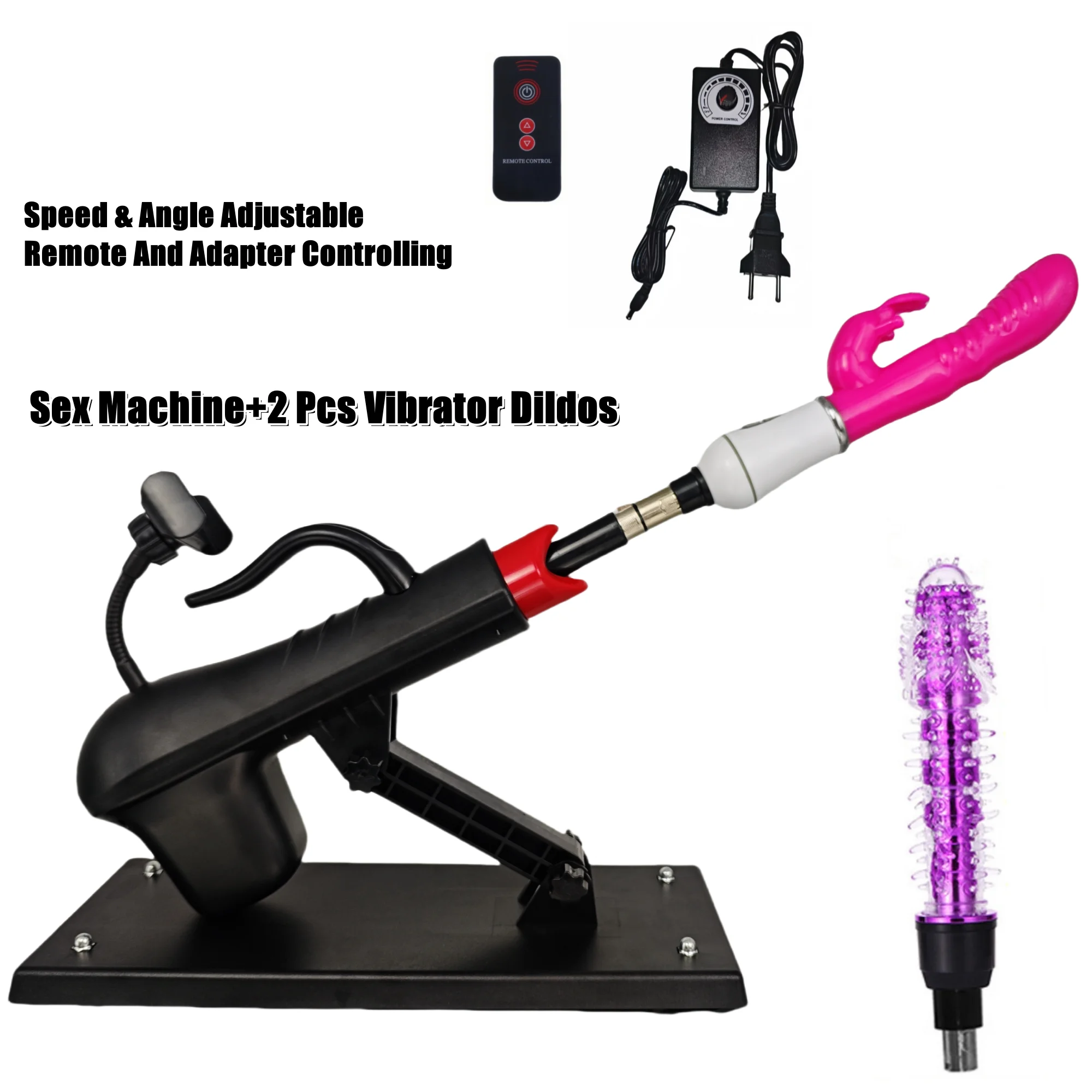 Remote control Thrusting Sex Machine with Vibrating Dildo,Stepless Transmission for Smooth Speed Control, Solo or Partner Play