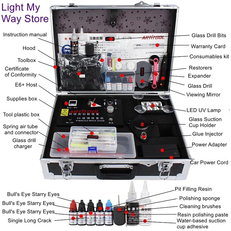 Glass Repair Tool One Touch Pumping Foolproof Electric Pumping Upgrade E6+ Glass Repair Machine