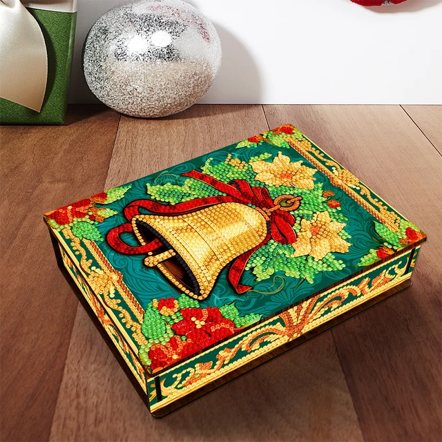 Christmas Diamond Embroidery Storage Box Xmas Bell Diamond Art Storage Case  Xmas Gift for Organizing Rhinestone Seed Accessories