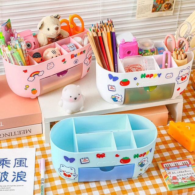 Wholesale Kawaii Desktop Pen Holder For Girls Cute Storage Box