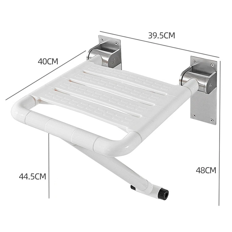 Foldable Shower Seat Wall Mounted Anti Skid Accessible Bathing Stool Bath Stool Reinforce Bath Chair for Bathroom Shower Elderly