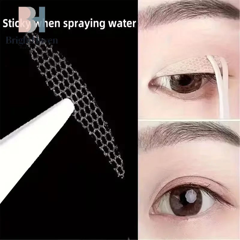 레이스 메쉬 눈물방울 모양 눈꺼풀 테이프형 투명 이중 눈꺼풀 섀도우 테이프 스티커 뷰티 메이크업 눈꺼풀 도구 180개