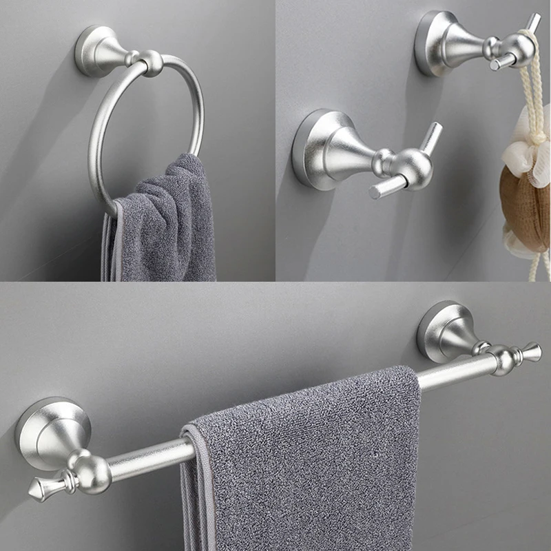 Set 5 Pezzi Accessori Bagno In Bronzo Lucidato A Olio - Portasciugamani, Portarotolo E Gancio