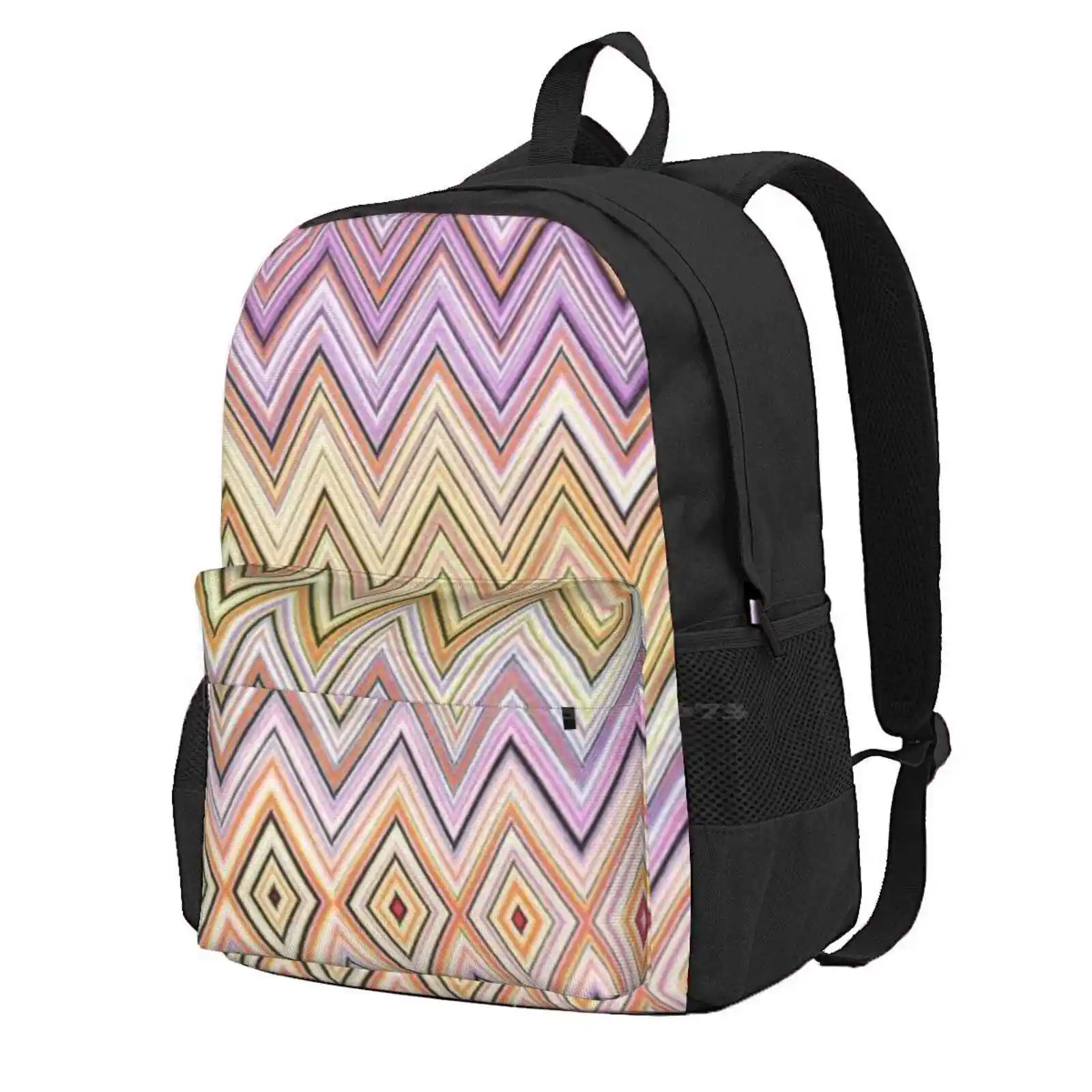 

Модный Дорожный школьный рюкзак Zigzag для ноутбука, домашняя сумка с геометрическим рисунком, современный пастельный портфель в стиле бохо