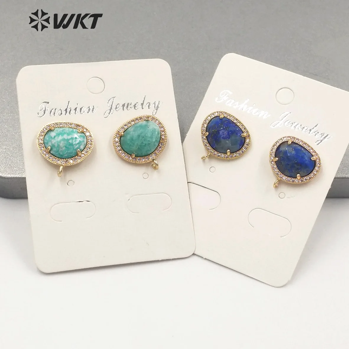 WT-JFE80  WKT 2023 new sale accessory micropave stone studs high quality exquisite jewelry accessories Retro earrings trend INS