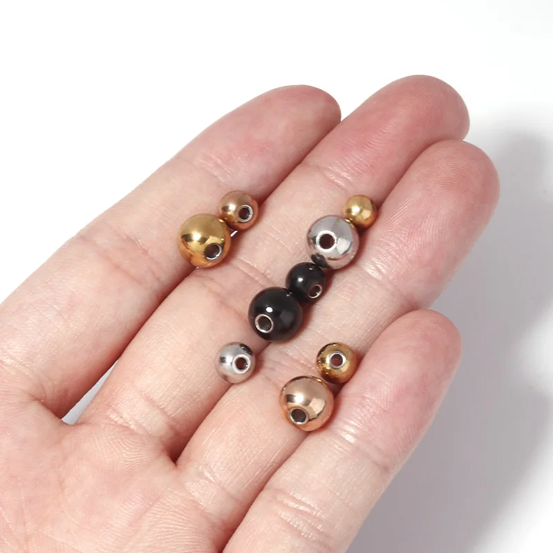 Rose Gold & Black Stainless Steel Beads