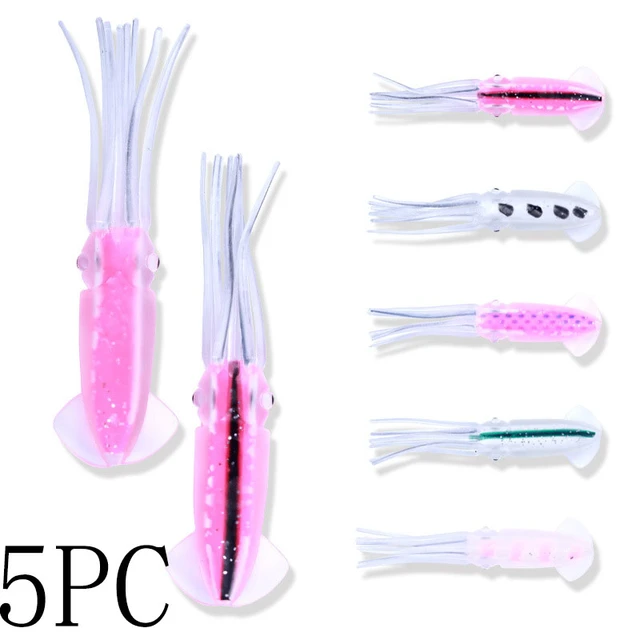 5pcs/lot 115mm145mm Soft Bait Octopus Skirt Hoochie Squid Skirt Lures  Luminous Trolling Bait Pike Sea Dragon Soft Fishing Lure - AliExpress