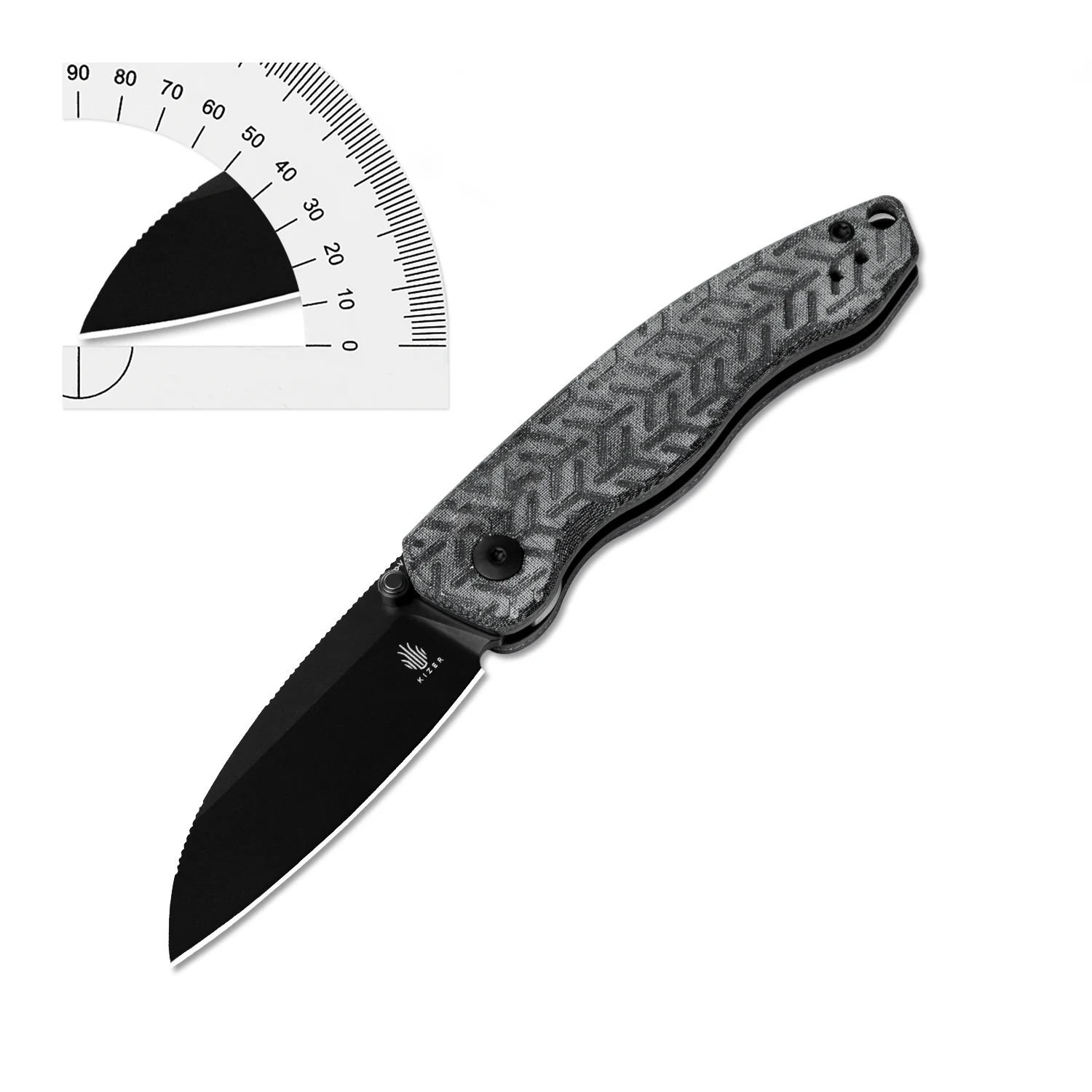 Kizer Folding Knife Exist V3681A1 KHS300L BK Handle With Nitro V Blade Travel Hunting Survival Sharp Knife 2