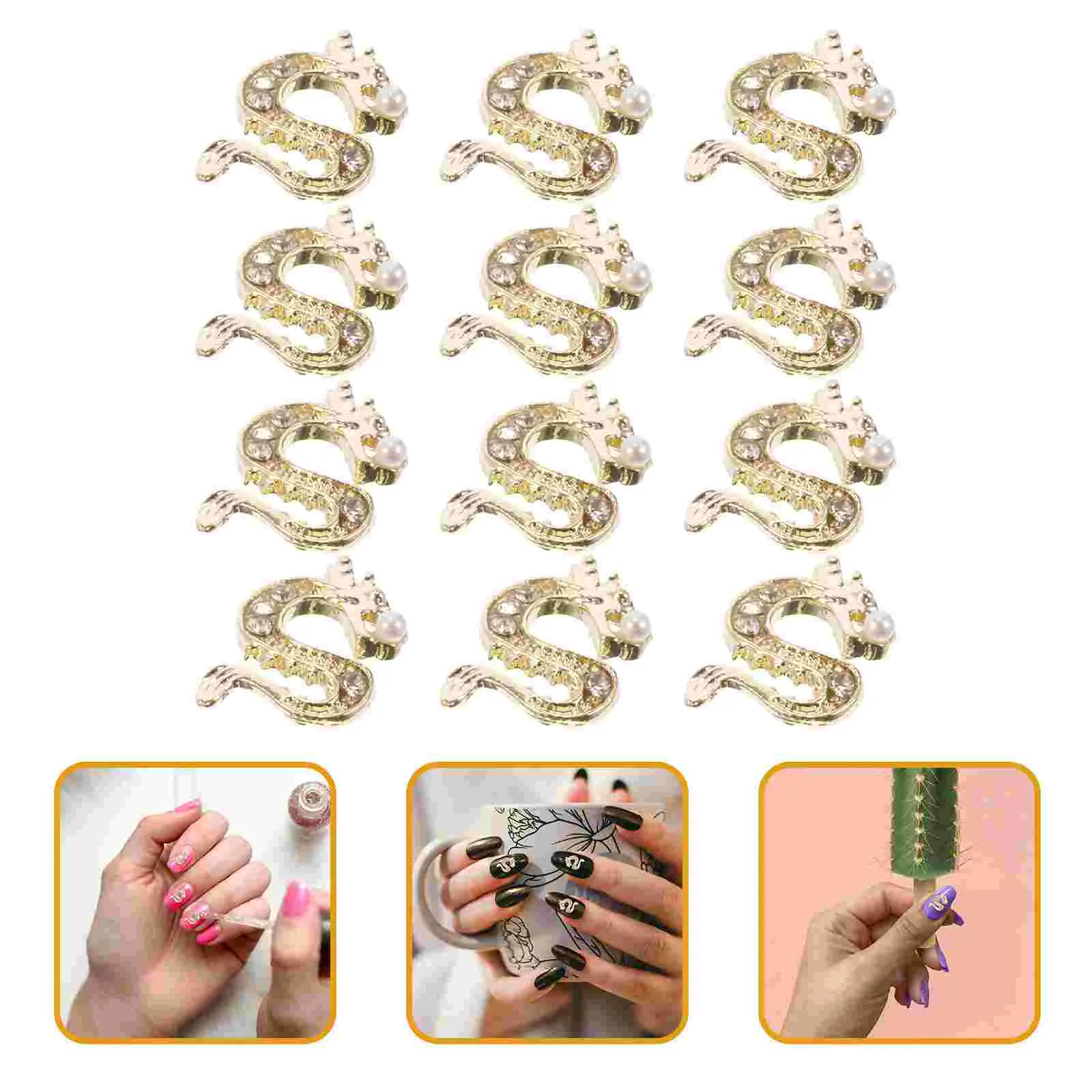 

50 Pcs Nail Accessories Gems Decorate Charms for Fake Nails Zinc Alloy Miss Decorations