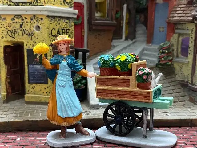 

resin figure mental psychological sand table game box court therapy woman selling flower