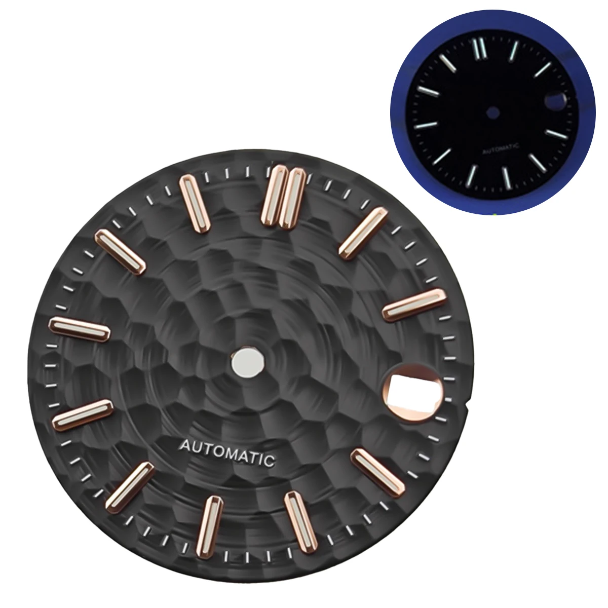Enhanced Watch Dial with Green Luminous Accents - 28.5mm, Multicolor Options