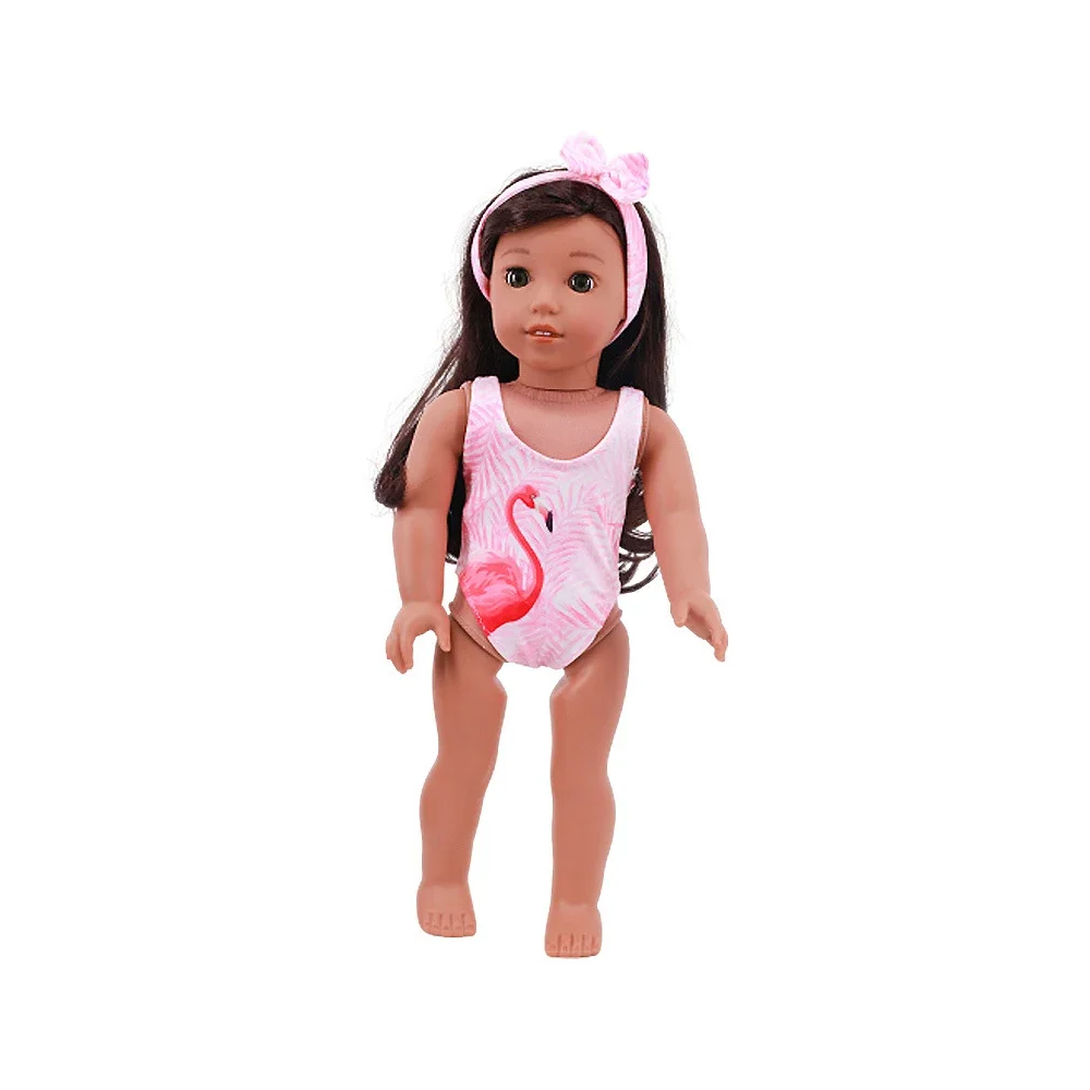소녀 수영복 세트, 미국 인형 액세서리, 의류, 43cm, 18 인치