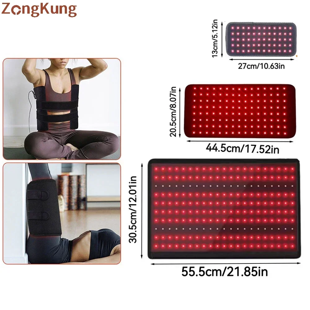 LEDs Red Light Therapy Belt 660nm and 850nm Infrared Light Relaxation of Body Muscles Wrap Burn Fat Slimming Machine Waist Pad