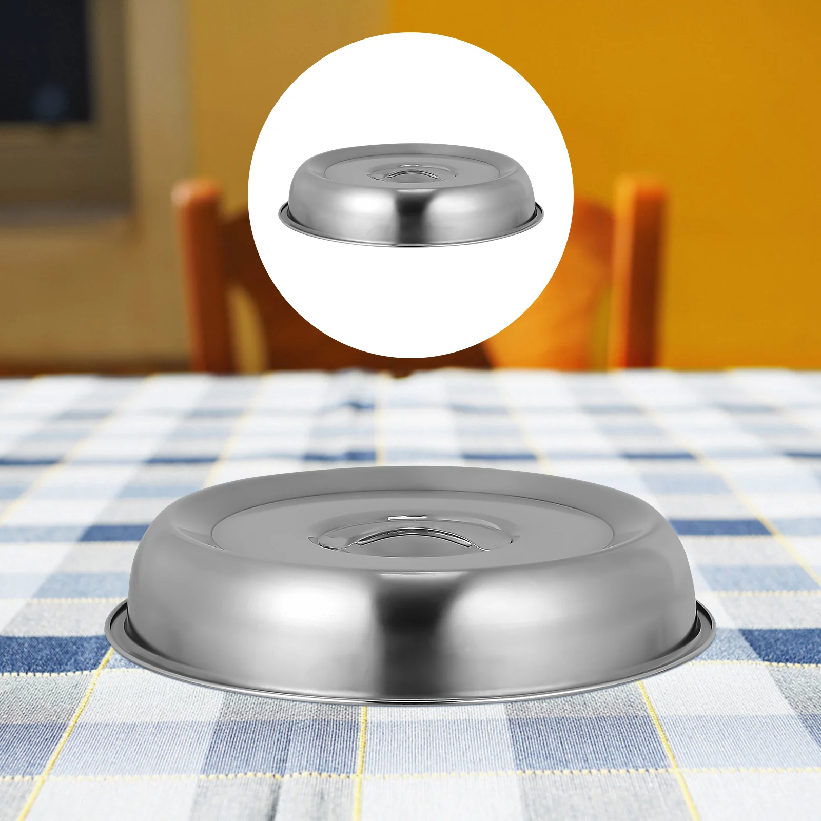Food Cover 2 Pcs Stainless Steel Cookware Parts Kitchen Utensil Protective Hood Round Cover Dining Bar Equipment