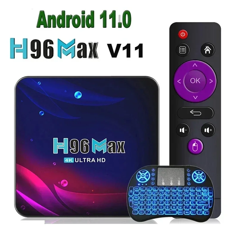 Per Xxiaomi H96 Max V11 Android 11 Smart Tv Box 2Gb 4Gb 4K Hd 2.4G 5G Wifi Bt4.0 Hdr Usb 3.0 3D H.265 Ricevitore Lettore Multimediale