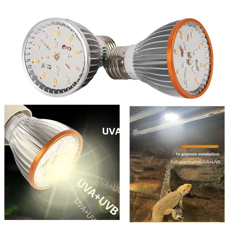 Full Spectrum Reptile Light 5.0/10.0 Lamp Bulb LED UV Lamp for Turtle Lizard Snake Heater UVA + UVB Bulb Terrarium reptile heating lamp reptile light bulb reptile lamp bulb